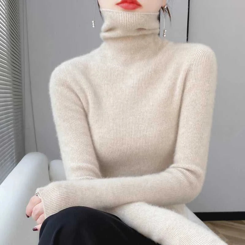 100% Merino Wool Long-sleeved Turtleneck Pullover Women's Autumn Winter Slim Sweater Basic Women's Clothes Cashmere Sweater The jack market .AU The jack market .AU Woman Fashion $ 75 14:1052#black;200007763:201336100;5:4182