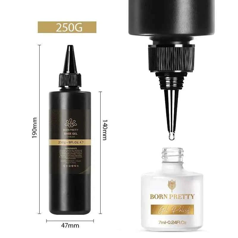 BORN PRETTY 250g Super Top Coat Professional Nail Art Soak Off Top Coat Long-lasting Anti-Stain Functional Gel Polish