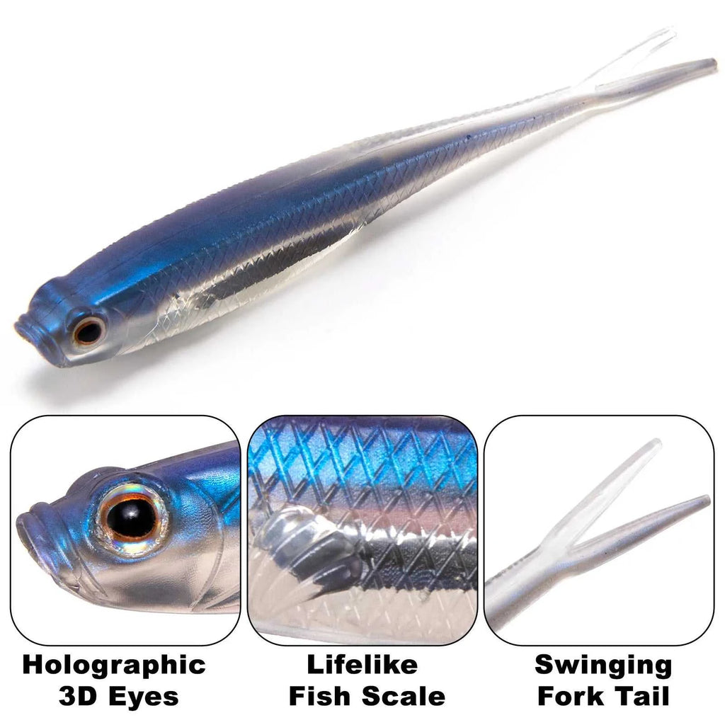 Dr.Fish 5/6pcs Fishing Soft Lure Plastic Saltwater Fork Tail Drop Shot Silicone Soft Bait Worm Bass Trout Pike Walleye Weedless The jack market .AU The jack market .AU Fishing Gear $ 24 14:202997806#Pink;200007763:201336100;5:8022#75mm-6pcs