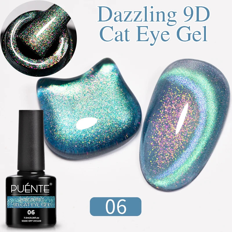 PUENTE Cat Eye Magnetic Gel Nail Polish - Vibrant Starry Galaxy Effect, Soak Off UV, 7.5ML