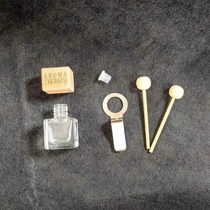 10pcs 10ml Empty Glass Essential Oil Diffuser Bottle with Lid for Car Air Freshener Vent Clip Portable Perfume Fragrance Bottle