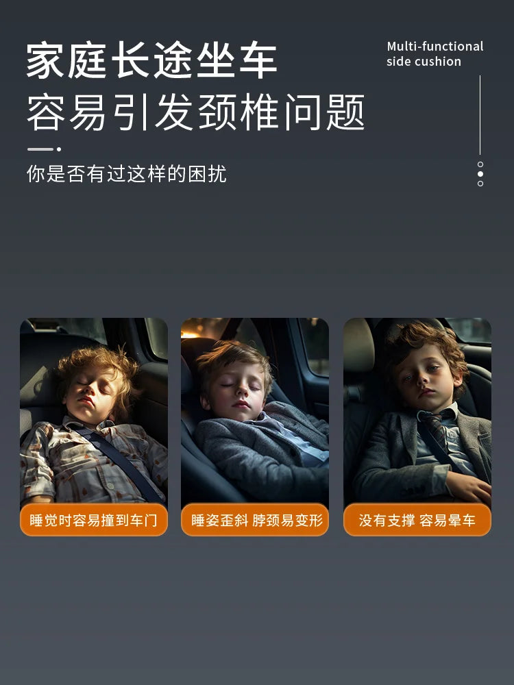 Car side sleep, headrest, neck pillow, rear car for co-driver