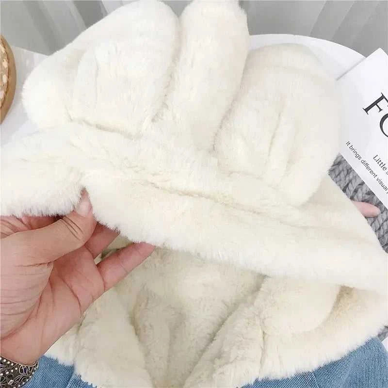 Jacket for Girls Boy Children's Denim Jackets Warm Fur Cowboy Coat Baby Rabbit Ear Hooded Velvet Outerwear Kids Winter Clothes The jack market .AU The jack market .AU Mum & Kids: Essential Products for Every Family $ 55 14:771#Blue;200000463:200004187#80 for 12M