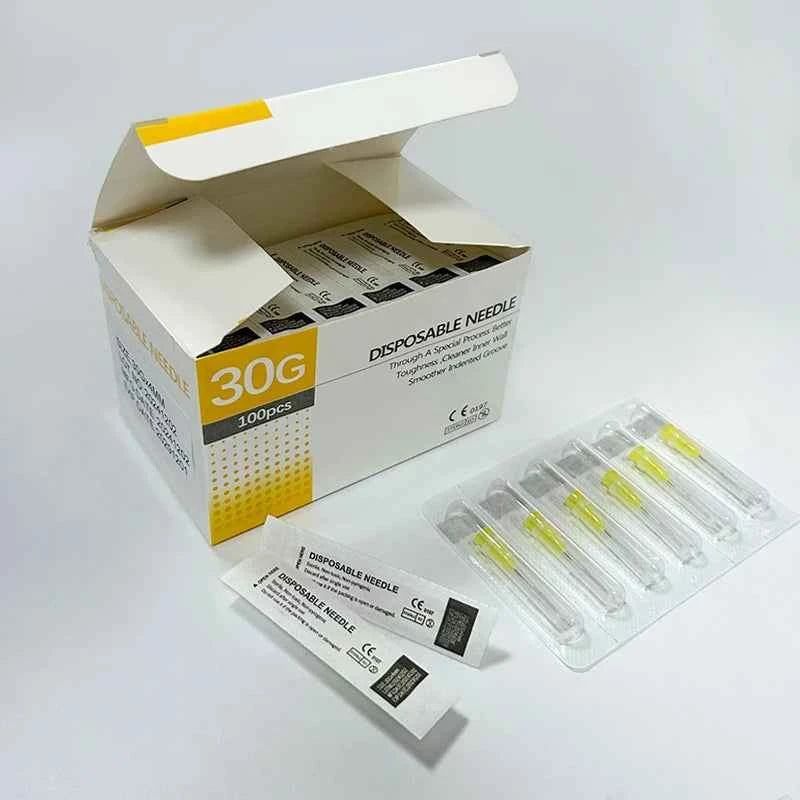 100pcs Disposable 30G Eyelid Tool Needles - Painless Precision for Perfect Results, Available in 4mm to 25mm Sizes