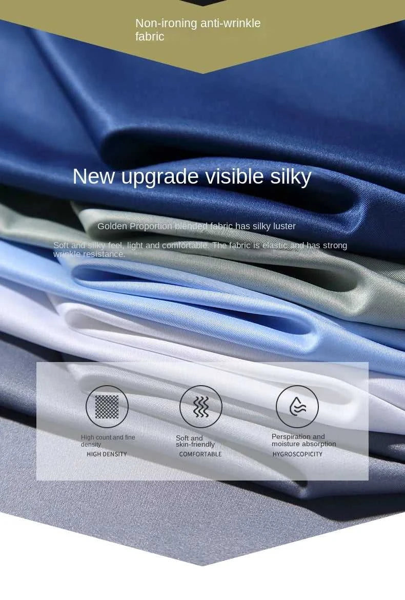 New Spring and Autumn Social Dress Ice Silk Long Sleeve Men's Shirt Business No Iron Casual Fit Pure White High Quality The jack market .AU The jack market .AU Men Fashion $ 41 14:771#21;5:100013888