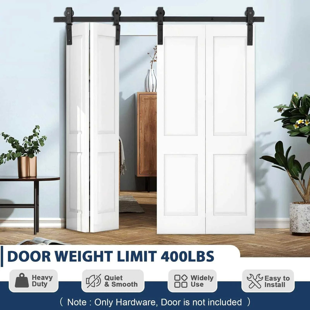 Heavy Duty Bi-Folding Sliding Barn Door Hardware Kit Quiet Side-Mounted Roller – 2/4 Bifold Doors For Closet Laundry Bedroom The jack market .AU The jack market .AU Home $ 131 14:365458#52in for 4 Doors;200007763:201336106