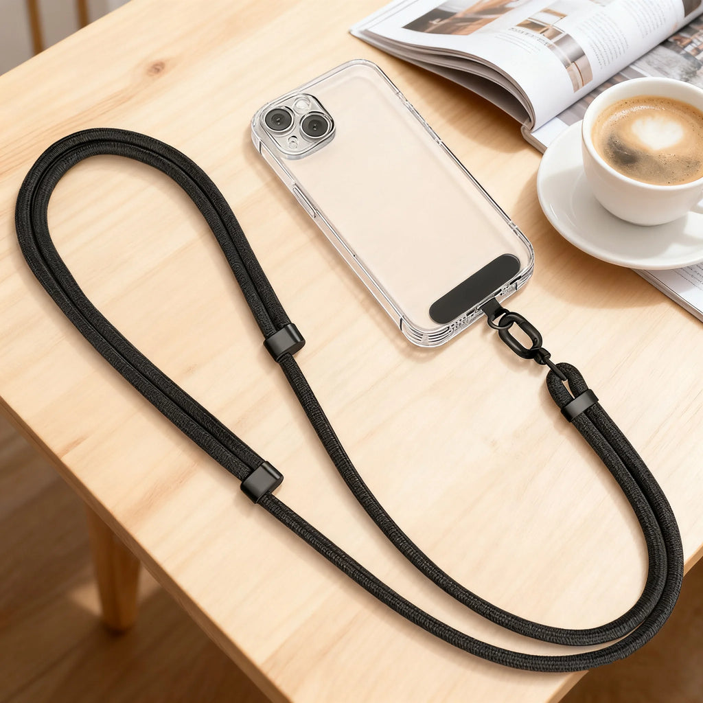 Universal Phone Lanyard - Adjustable Crossbody Neck Strap with Anti-Drop Clip & Portable Wrist Strap