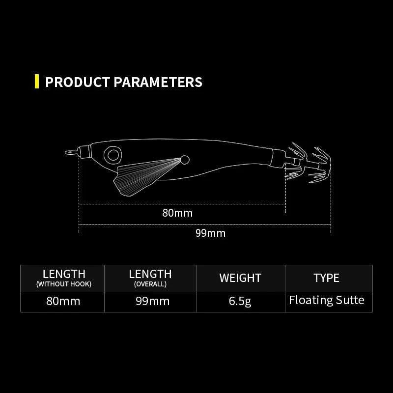 Luminous Colorful Floating Fishing Bait Squid Jig Artificial Fishing Lure Squid Hook Wood Shrimp Fishing Bait Octopus Cuttlefish The jack market .AU The jack market .AU Fishing Gear $ 23 14:200006151#F