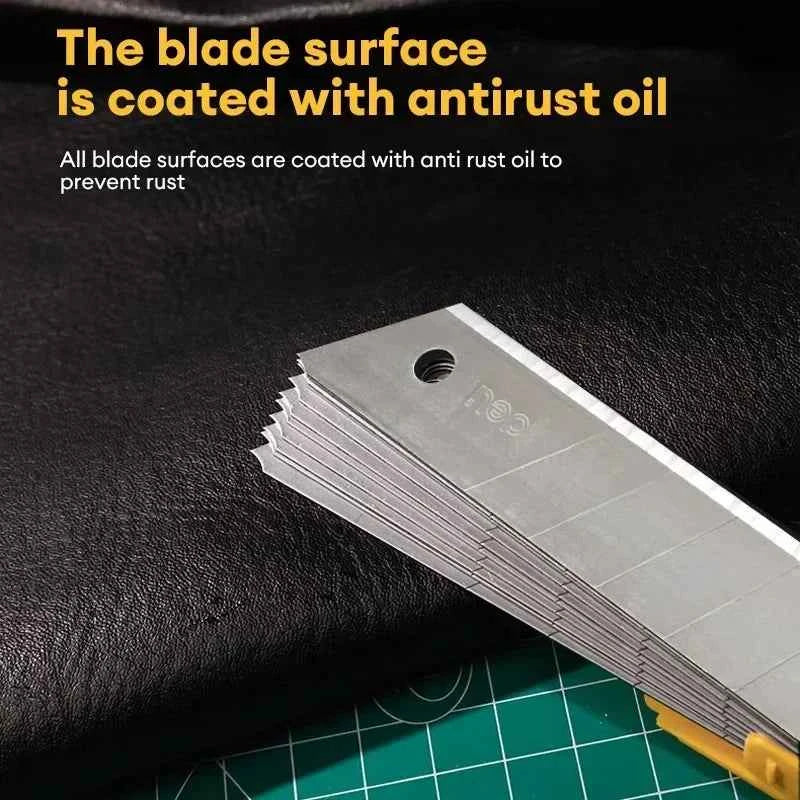 Deli 10Pcs Stainless Steel Snap-Off Utility Knife Blades for Retractable Cutters