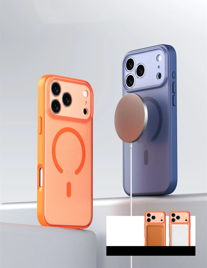 Frosted Translucent MagSafe Matte Case for iPhone 17 | Sleek Design & Wireless Charging