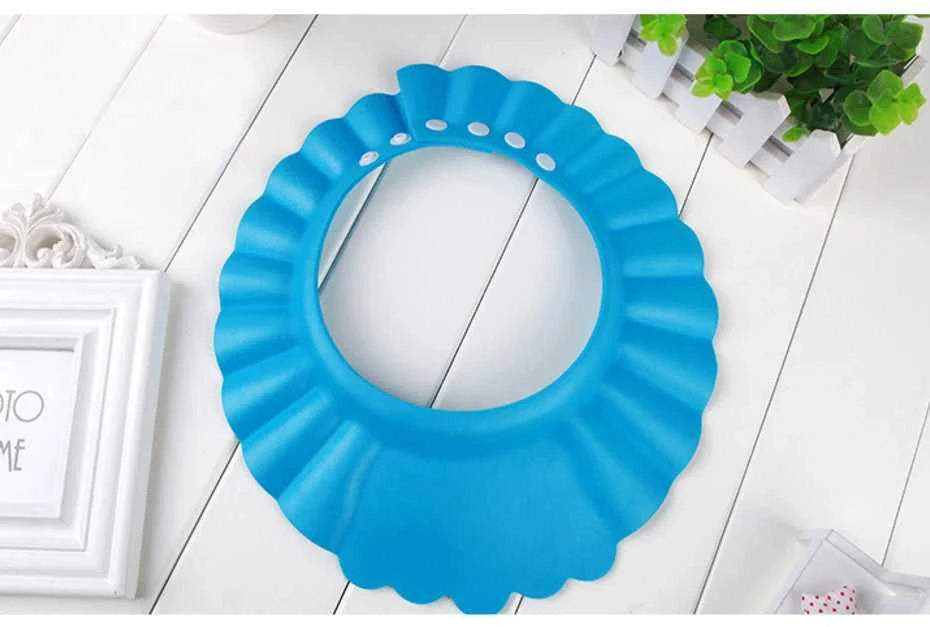 Adjustable Baby Bath Cap with Visor Hat - Waterproof Shower Protection Shampoo Splashguard Hair Wash Shield for Infants