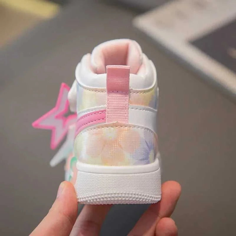 Girls Sneakers with Stars Color Matching Non-slip Fashion Children Princess High-top Sport Shoes Kids Casual Running Shoes The jack market .AU The jack market .AU Mum & Kids: Essential Products for Every Family $ 48 14:1052#pink;200000124:200000334