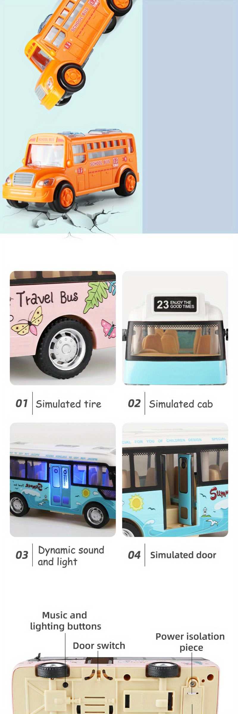 City Bus Toys Cars for Toddlers Cars for Boys Girls Pull Back Play Vehicle Bus Model with Sound Light Up & Open-able Doors The jack market .AU The jack market .AU Little Wonders $ 51 14:173
