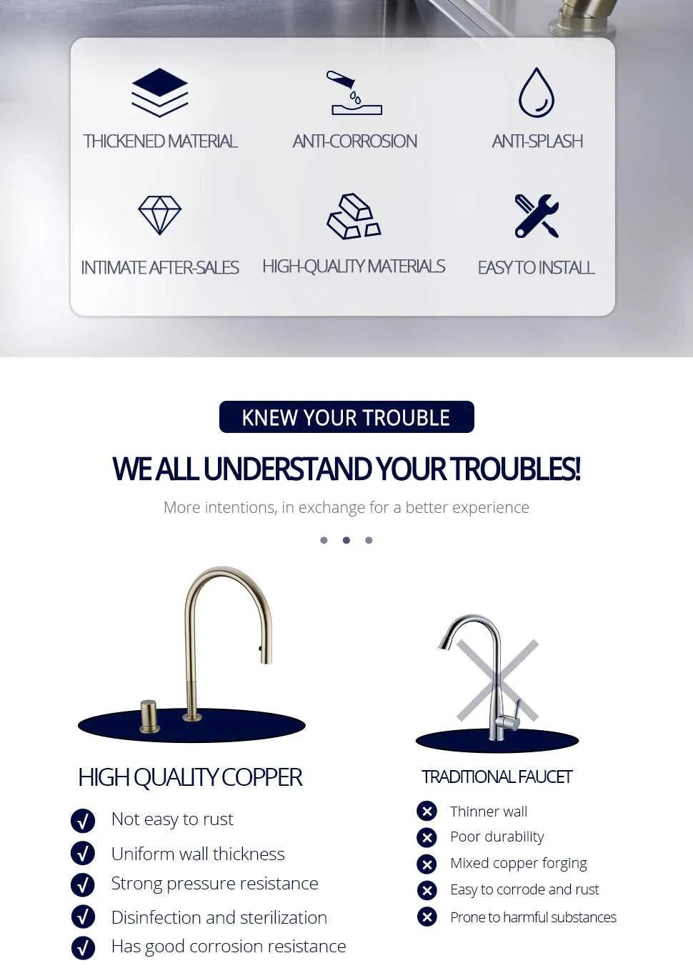 Brushed Gold Kitchen Faucet Invisible Pull Out Spray Mixer Double Hole Single Handle Solid Brass Hot and Cold Sink Tap The jack market .AU The jack market .AU Home $ 244 14:10#39BG-L