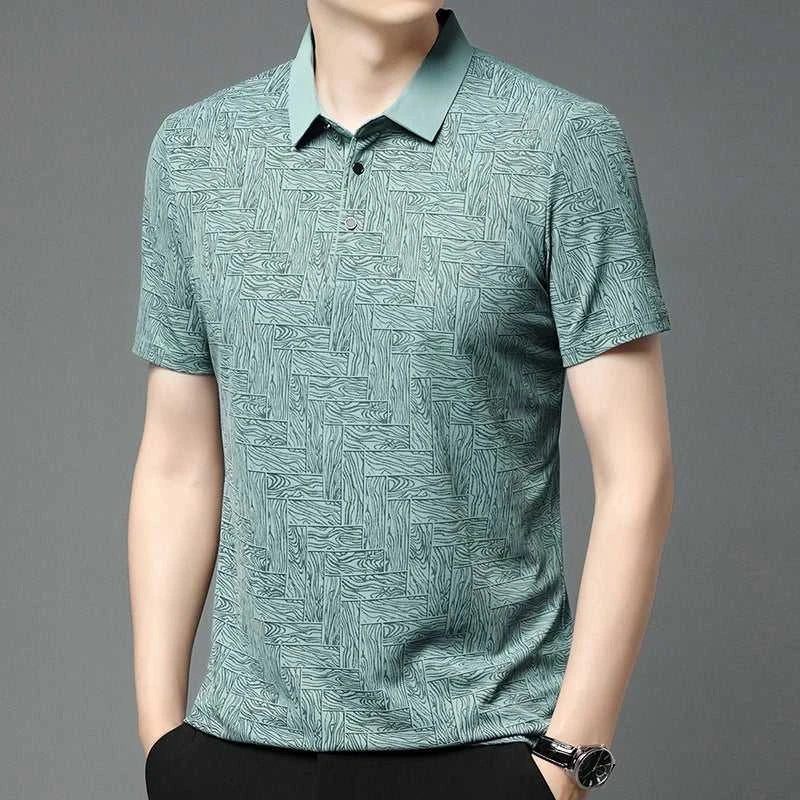 2024 Summer New Men's Business Print Short Sleeved POLO Shirt Comfortable and Cool Casual Fashion T-shirt The jack market .AU The jack market .AU Men Fashion $ 30 14:350852;5:4182