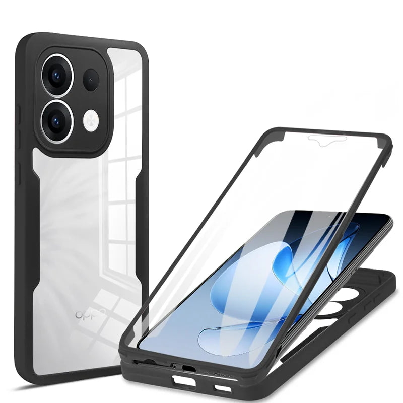 OPPO 360 Full Body Heavy Duty Case - Double-Sided Transparent Soft Cover for Reno 4Z, 5 Lite, 5Z, 7 & 5G