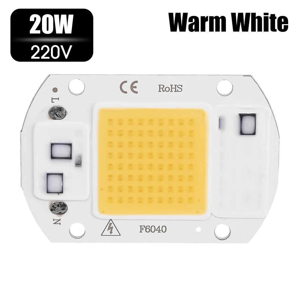COB Chip LED Lamp 110V 220V 20W 30W 50W Smart IC No Need Driver Lampada LED Bulb Lamp for Flood Light Spotlight DIY Lighting The jack market .AU The jack market .AU Home $ 49 136:200002572#20W 220V warm