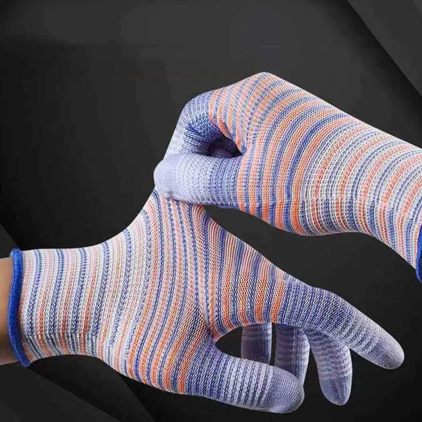 Zebra Stripe Work Gloves - 10PCS Anti-Slip & Wear-Resistant for Men & Women - Ultimate Labor Protection