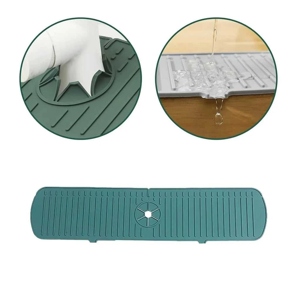 Silicone Drain Mat, Kitchen Faucet Sink Splash Guard, Sink Draining Pad Behind Faucet,For Kitchen & Bathroom Countertop Protect The jack market .AU The jack market .AU $ 50 14:29#35CM White