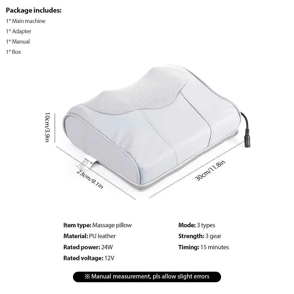 RelaxPro Electric Neck & Shoulder Massage Pillow - Soothing Kneading Relief for Back & Cervical Comfort