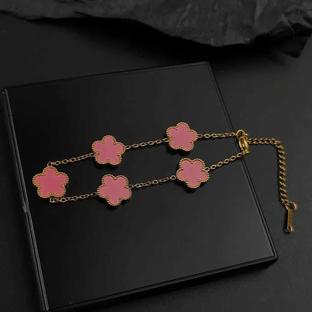 Hot Sale Stainless Steel Plum Blossom Gold Plated Bracelet High Quality Five Leaf Flower Jewelry Simple for Woman Gift Clover The jack market .AU The jack market .AU Jewellery & Chains $ 47 200000639:1438;200001034:6145#red2