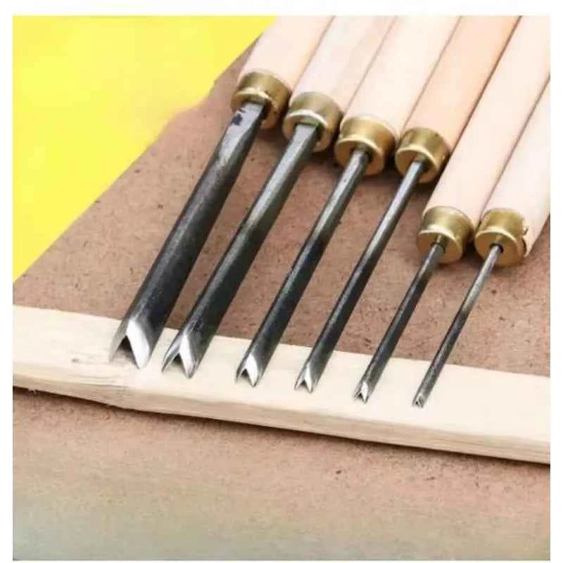 WoodCraft Pro V-Type Triangle Chisel Set – Precision Wood Carving Knives for Exquisite Detailing