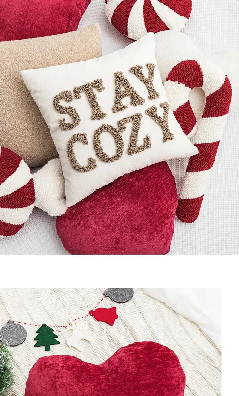 Beige Heart Tree Sugar Christmas Cushion White Red Pillow Cover for Home Decoration Soft Chenille Plush Tufted Emboridered The jack market .AU The jack market .AU Home $ 43 14:201619812#Love
