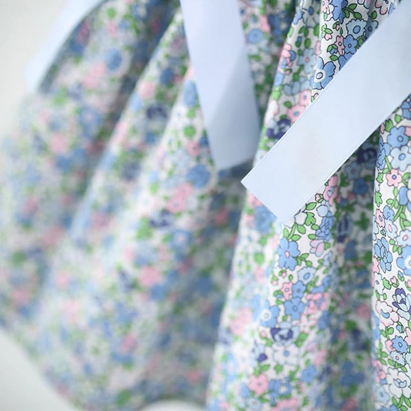 Floral Delight Baby Dress by [Brand Name] - Adorable Sleeveless Design with Sweet Bow for Girls 9 Months to 4 Years