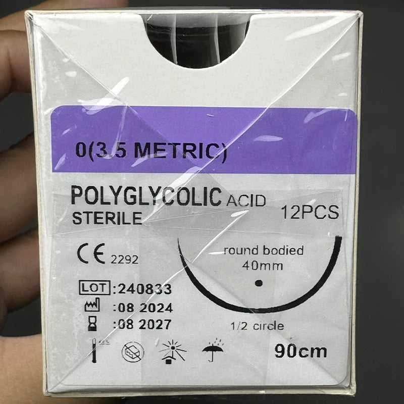 Absorbable Suture Thread Pet Dog PGA Veterinary Surgical Sutures With Needle Polyglycolic Acid Sterile Animal Pet Use 90cm 1box The jack market .AU The jack market .AU Home $ 37 14:175#1(4METRIC)