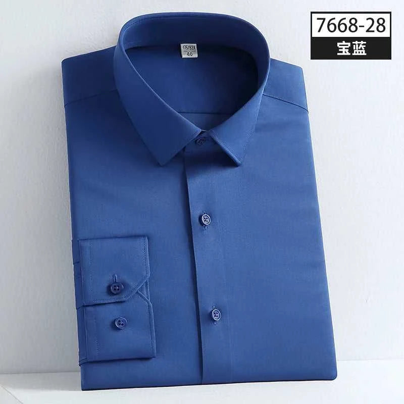 New Spring and Autumn Social Dress Ice Silk Long Sleeve Men's Shirt Business No Iron Casual Fit Pure White High Quality The jack market .AU The jack market .AU Men Fashion $ 41 14:771#21;5:100013888