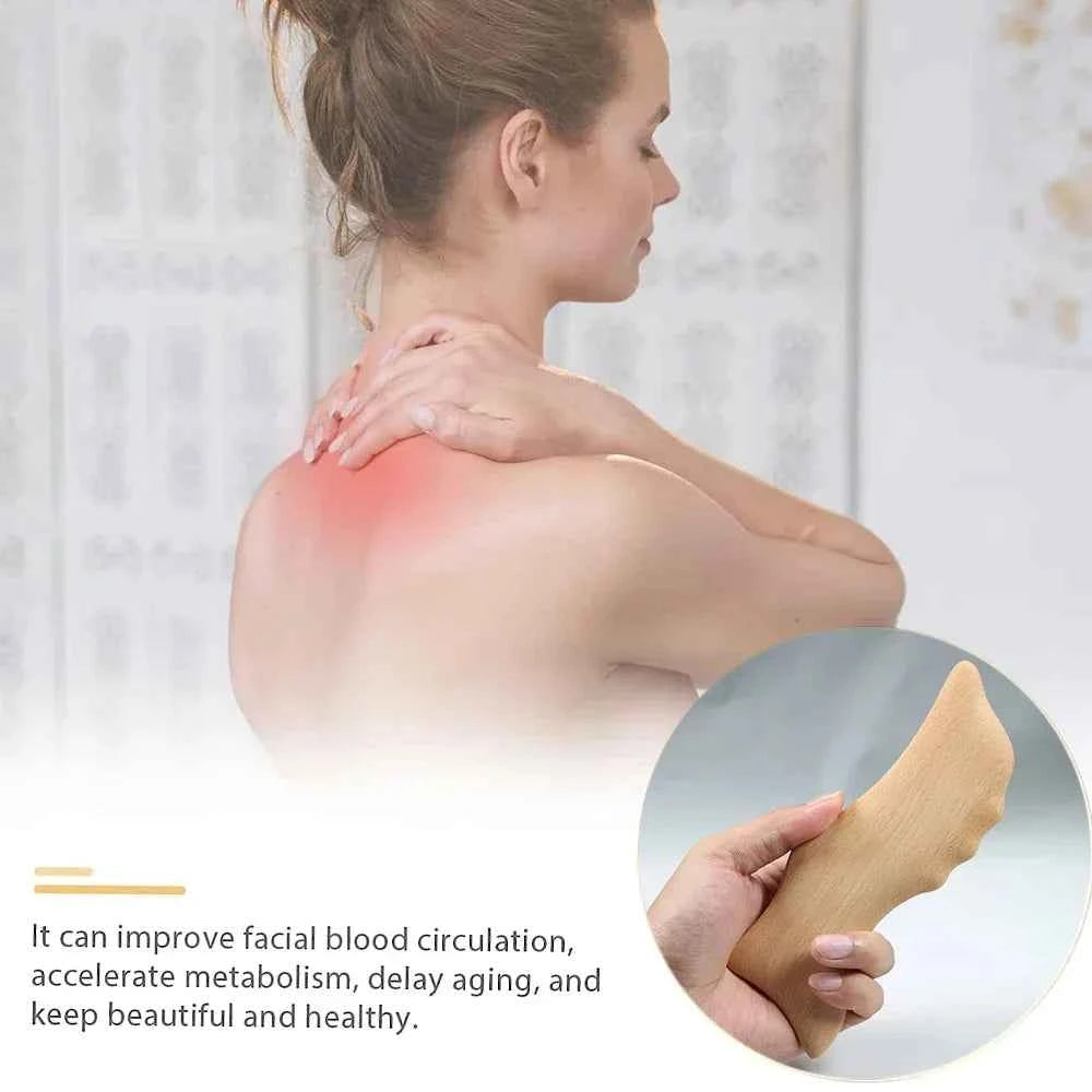 Wooden Whale Gua Sha Massage Tool - Beech Wood for Enhanced Body Circulation & Relaxation