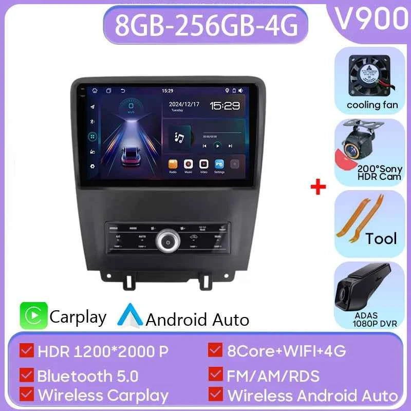 For Ford Mustang V S-197 2009 - 2014 5G WIFI Car screen Android Auto Radio Carplay Navigation Multimedia Stereo Player 8Core DVD