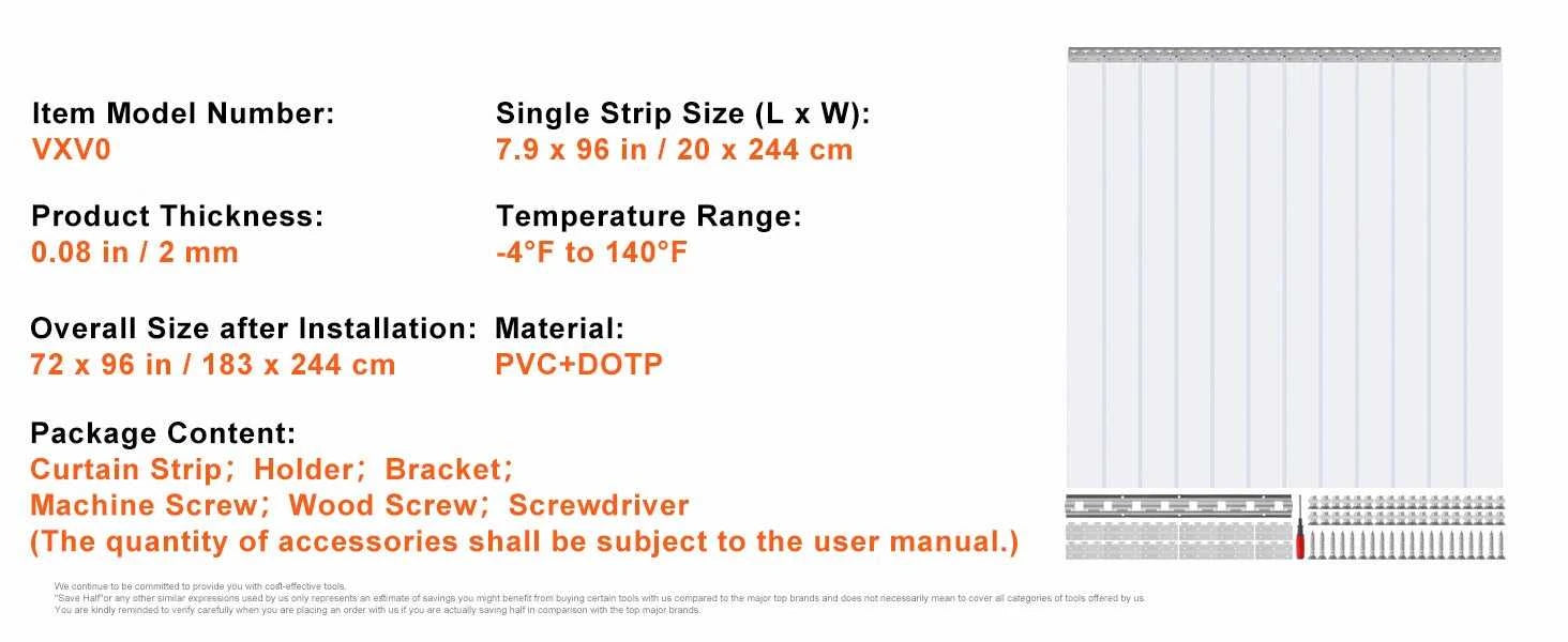 SucceBuy 2mm Thickness Door Strip Curtain PVC Transparent Windproof Curtain Strip Screen for Walk in Freezers Coolers Warehouse The jack market .AU The jack market .AU Home $ 2119 14:202010806#96 x 48in;200007763:201336105