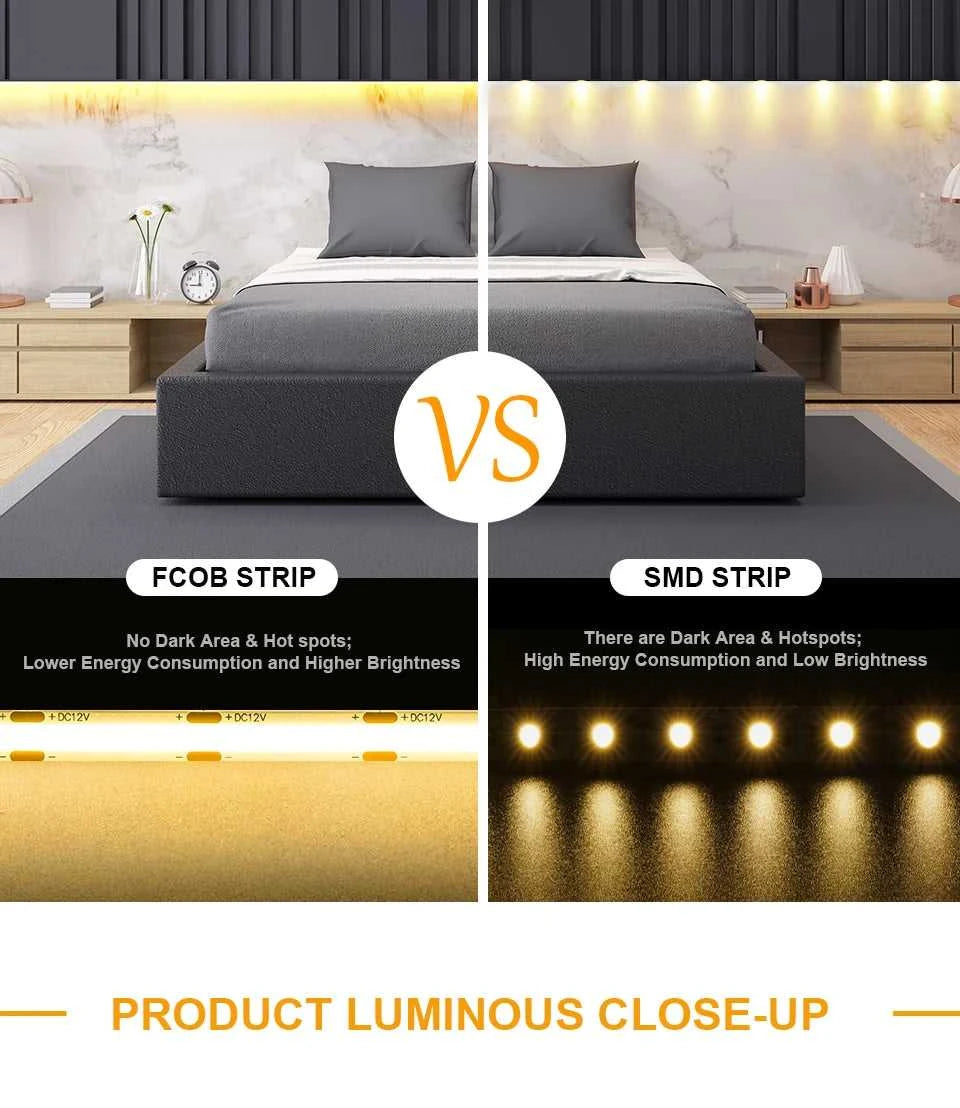 10m COB LED Strip 8/10mm 336 480 528 LED High Density Flexible FOB COB Strips RA90 2700k to 6000k White Linear Dimmable 12 24V The jack market .AU The jack market .AU Home $ 77 136:203324810#4000K Natural White;249:200006307#12v 480 leds;380:200746124