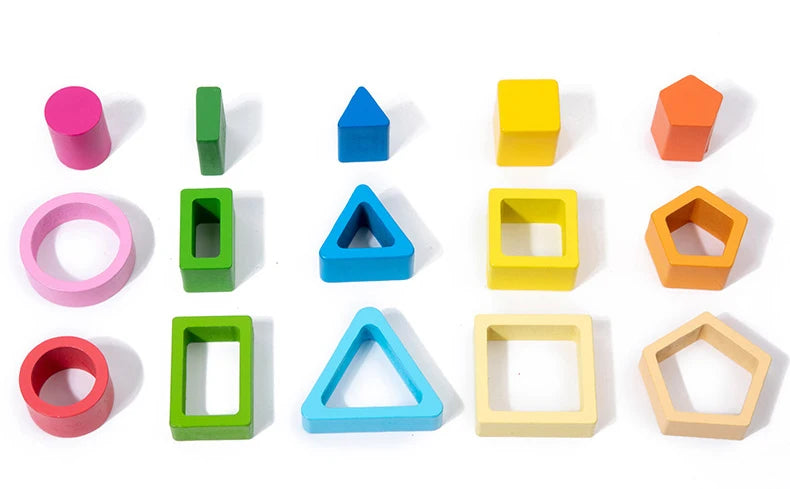 Montessori  Wooden Color Shape Cognitive Classification Matching Puzzle Children's Magnetic Fishing Learning Educational Toys