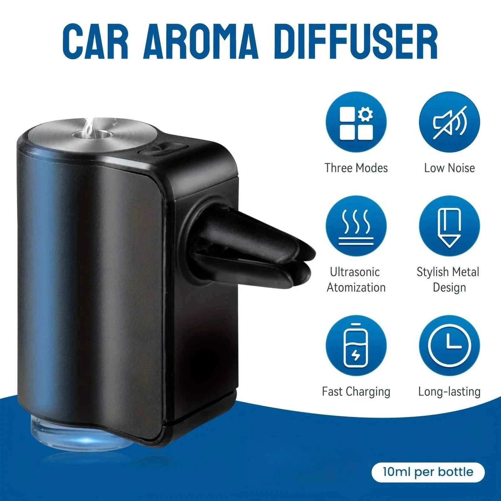 Car Air Freshener Electric Auto Aroma Diffuser Car Air Vent Essential Oil Mist Humidifier Fragrance Diffuser Aromatherapy