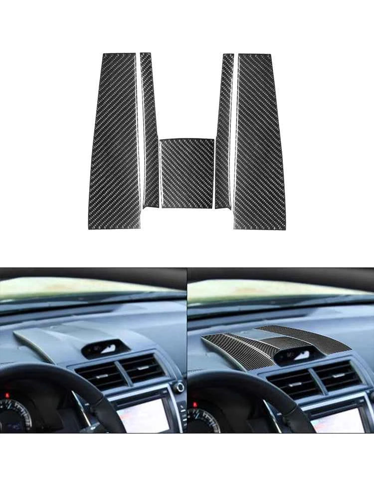 Carbon Fiber Material Black Stickers Cover Trim For Toyota Camry 2012 2013 2014 Car Interior Decorative Accessories