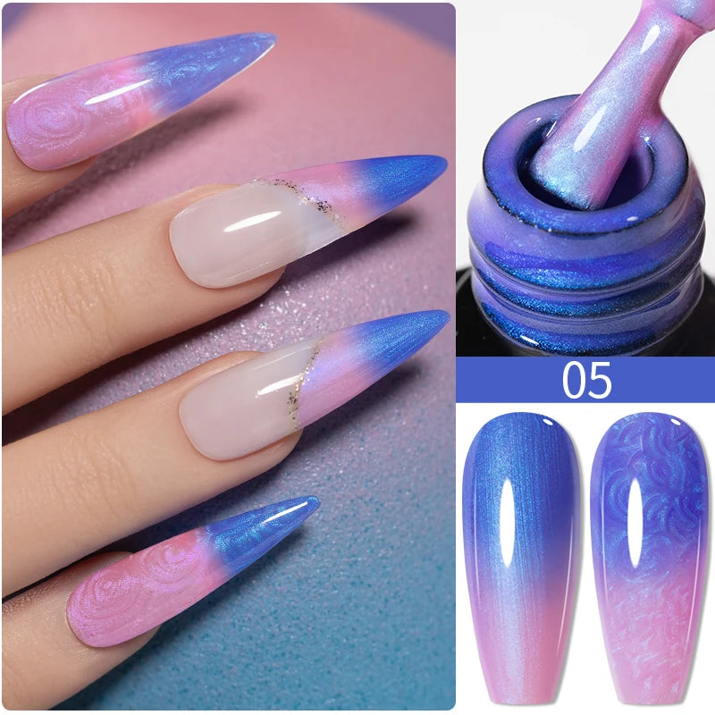 PUENTE Cat Eye Magnetic Gel Nail Polish - Vibrant Starry Galaxy Effect, Soak Off UV, 7.5ML