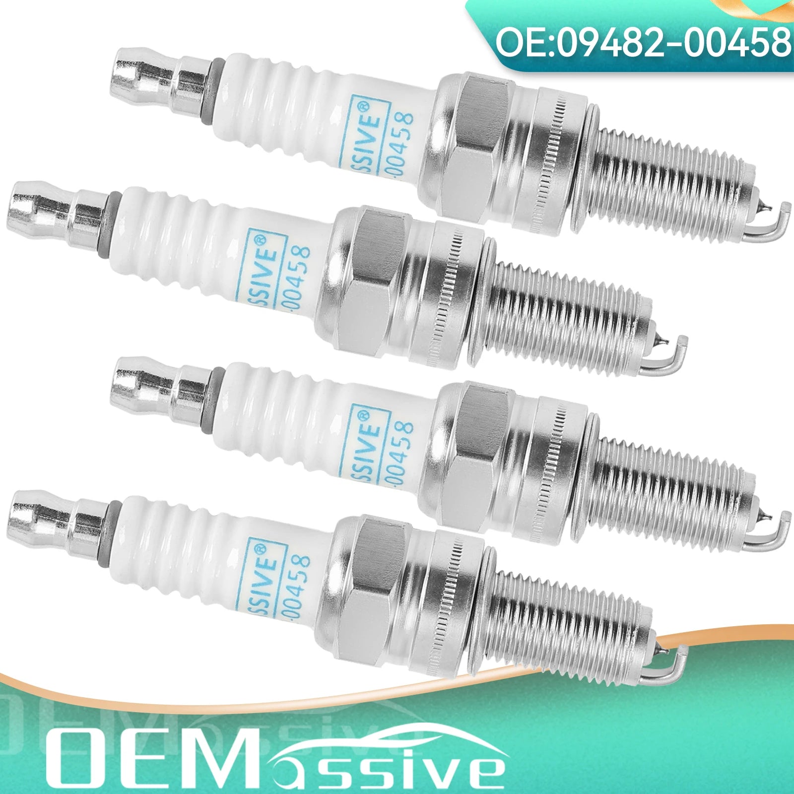 4x 09482-00458 Iridium Spark Plugs For Kawasaki ZR 1100 ZRX 400 ZX-6R ZX-7R Suzuki GSF 650 GSR 600 GSX 1300 600 750 GSX-R RF