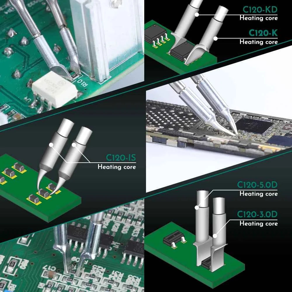 YIHUA 982D-III Precision Tweezers Soldering Iron C210 Station for SMT SMD Micro Component Rework Station with Auto Calibration