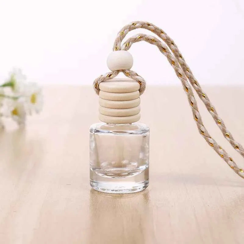 10pcs 10ml Empty Glass Essential Oil Diffuser Bottle with Lid for Car Air Freshener Vent Clip Portable Perfume Fragrance Bottle