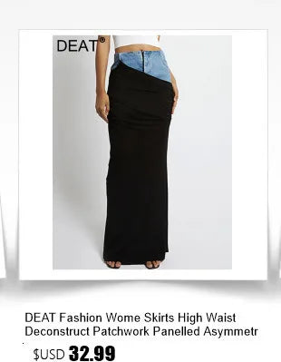 DEAT Women's Slim Dress with Diamond Folds & Zipper - Sleeveless Round Collar Summer Style