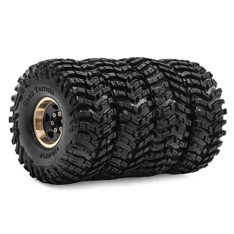 4pcs 63mm 1.0" Metal Beadlock Wheel Tire Set For 1/18 RC Crawler Car  SCX24 FMS Ascent-18  Upgrade Parts Accessories