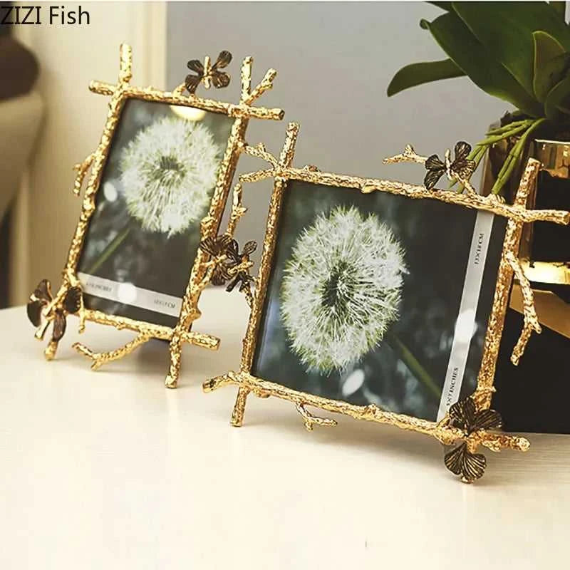 6/7/10Inch Nordic Vintage Metal Butterfly Photo Frame Family Portrait Nightstand Desktop Square Golden Picture Frames Home Decor The jack market .AU The jack market .AU Home $ 51 14:366#7 Inch