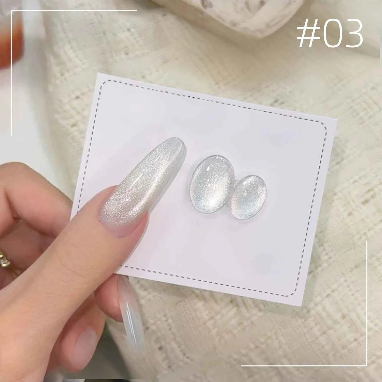 10ML 1-8pcs 2026 New Style Clear Universal White Glass Beads Cat Eye Magnet Gel Nail Polish Suitable For Toe Nails White Nails