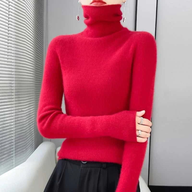 100% Merino Wool Long-sleeved Turtleneck Pullover Women's Autumn Winter Slim Sweater Basic Women's Clothes Cashmere Sweater The jack market .AU The jack market .AU Woman Fashion $ 75 14:1052#black;200007763:201336100;5:4182