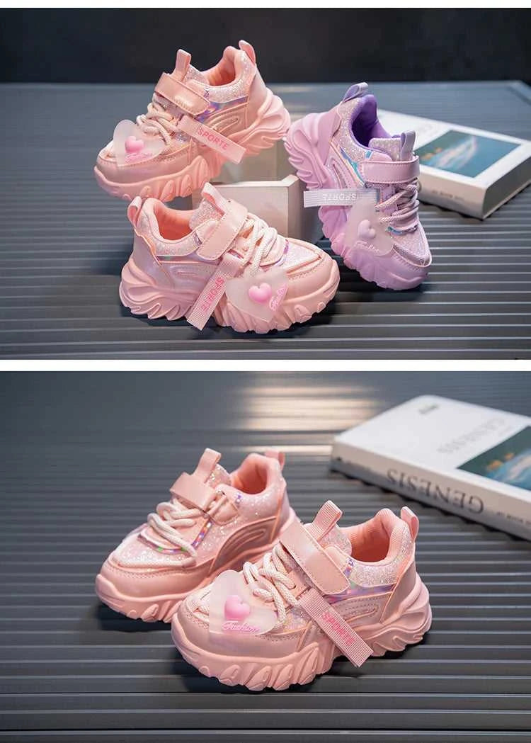 Girls Sports Shoes Kids Running Sneakers for School Fashion Cute Shiny Non-slip Children's Casual Shoes with Heart Spring Autumn The jack market .AU The jack market .AU Mum & Kids: Essential Products for Every Family $ 48 14:496;200000124:100010441