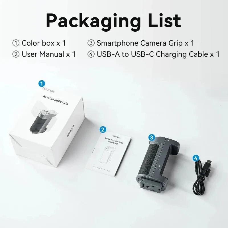 TELESIN Phone Camera Multi-function Selfie Handle Bluetooth Phone Stand Selfie stick Remote Control Adapter Grip Handle Holder