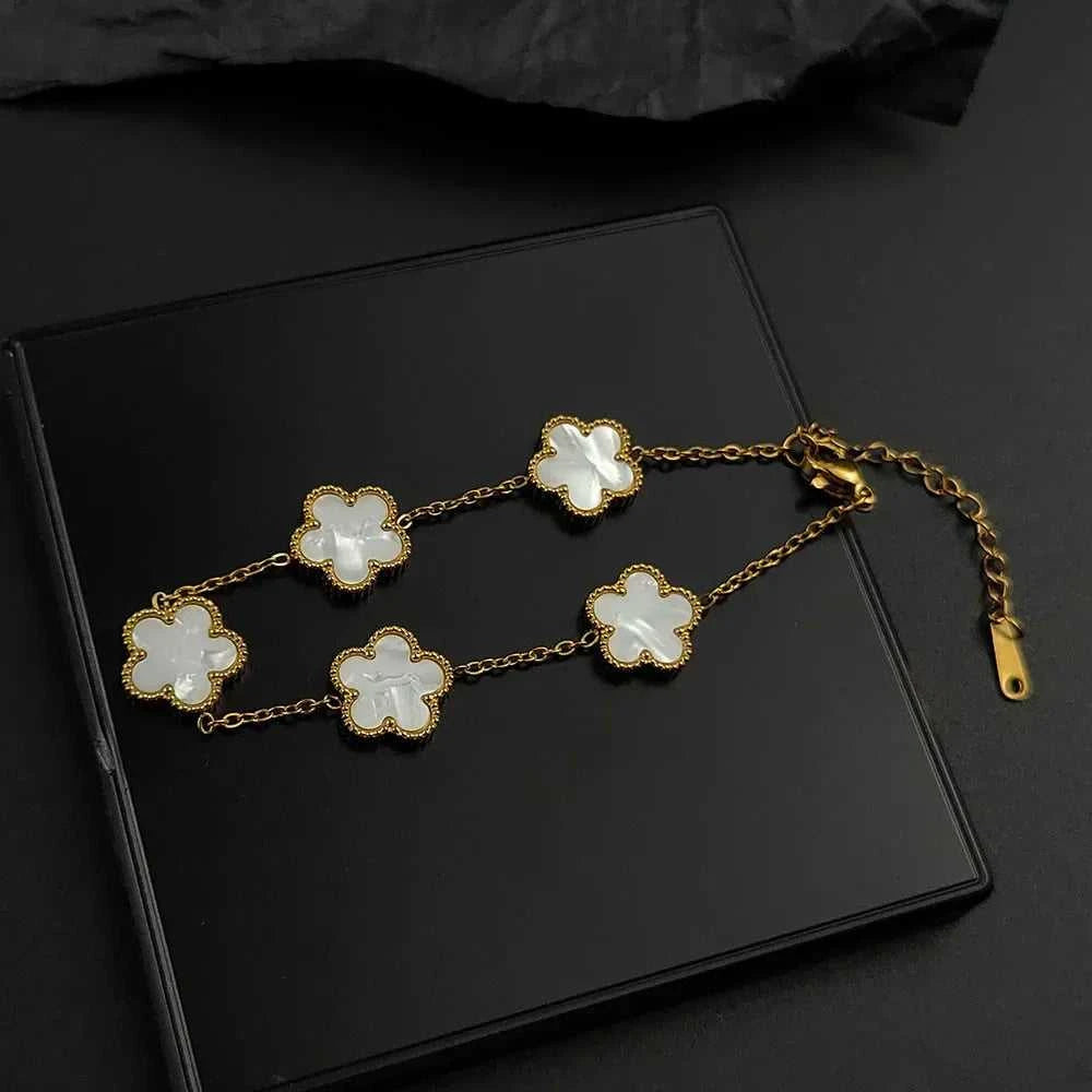 Hot Sale Stainless Steel Plum Blossom Gold Plated Bracelet High Quality Five Leaf Flower Jewelry Simple for Woman Gift Clover The jack market .AU The jack market .AU Jewellery & Chains $ 47 200000639:1438;200001034:6145#red2