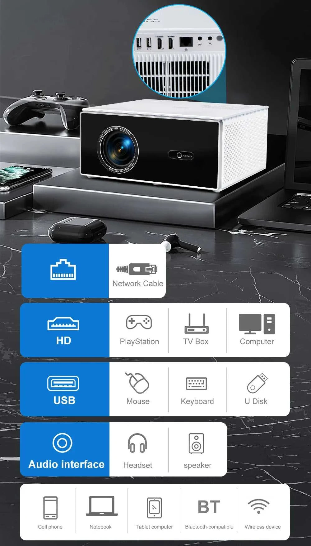 ThundeaL TDA7W Full HD 1080P Projector 32G Android WiFi 2K 4K Video Home Theater Cinema 3D Moive Beam Projector PK DLP Beamer The jack market .AU The jack market .AU Accessories Electronics $ 555 14:201441171#Android Version;200007763:203124901